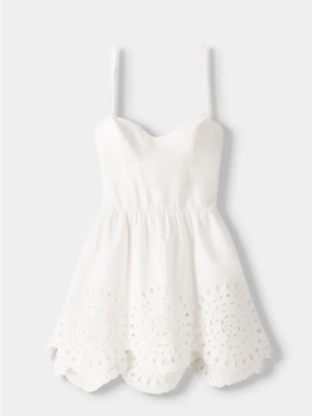 Bershka White Eyelet Tie-Back Mini Dress - Picture 4 of 7